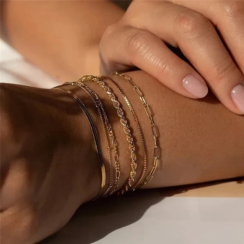 Paige | Sæt af 6 Multi-Layer Armbånd
