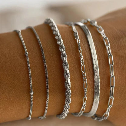 Paige | Sæt af 6 Multi-Layer Armbånd