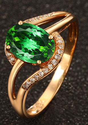 Vintage Granat Krystal Zirkonia Guld Ring