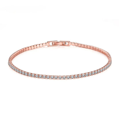 Soleil Tennisarmbånd | 18 karat guld, moissanit, justerbar længde