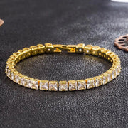 Soleil Tennisarmbånd | 18 karat guld, moissanit, justerbar længde