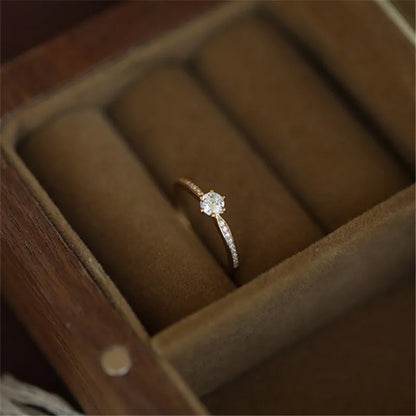 Zara Zirkonring | 925 sterlingsølv, forgyldt