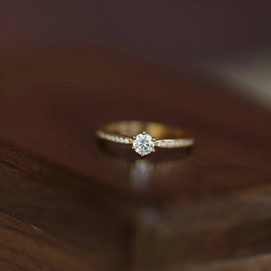 Zara Zirkonring | 925 sterlingsølv, forgyldt