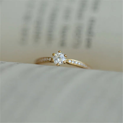 Zara Zirkonring | 925 sterlingsølv, forgyldt