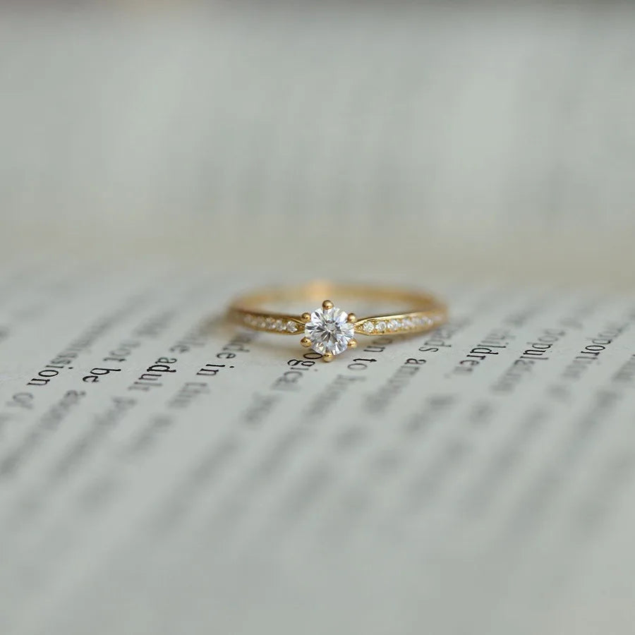 Zara Zirkonring | 925 sterlingsølv, forgyldt