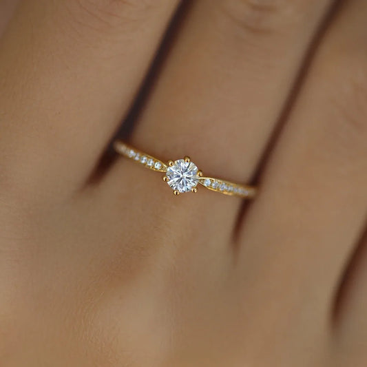 Zara Zirkonring | 925 sterlingsølv, forgyldt