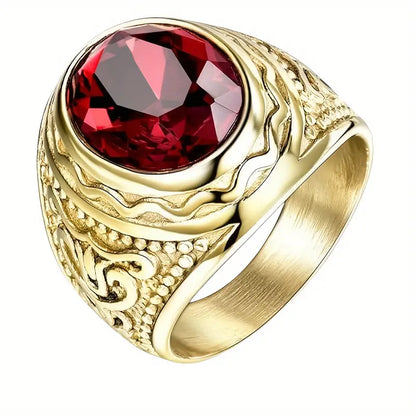 Guld Rubin Indgraveret Ring