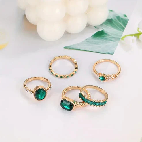 Zarina Eksklusiv Smaragd Ring Sæt