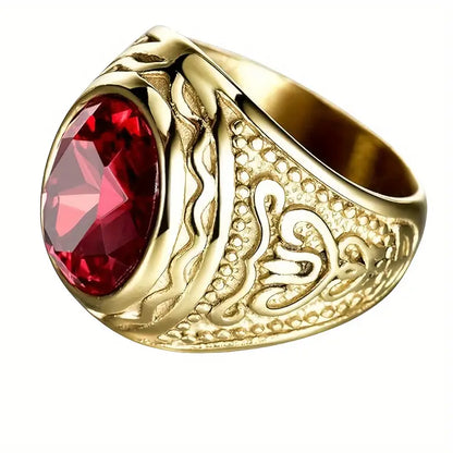Guld Rubin Indgraveret Ring
