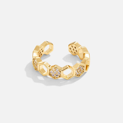 Guld Geometrisk Åben Ring