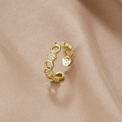 Guld Geometrisk Åben Ring