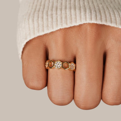 Guld Geometrisk Åben Ring