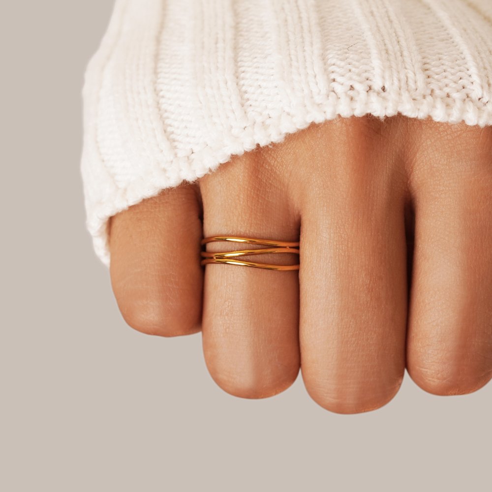 Guld Minimalistisk Wrap Ring