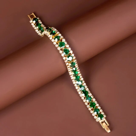 Gylden grøn armbånd