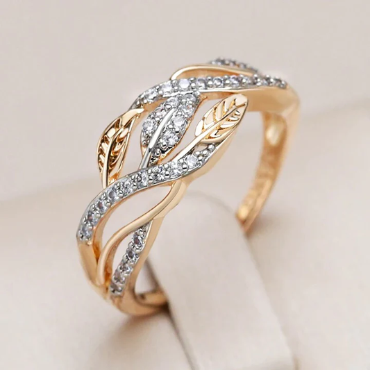 Elegant ring med strålende blade