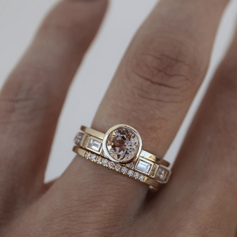 Guld Bezel Solitaire Ring