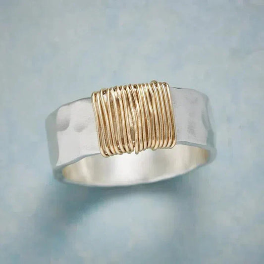 Vintage Goldfaden Ring i Sølv