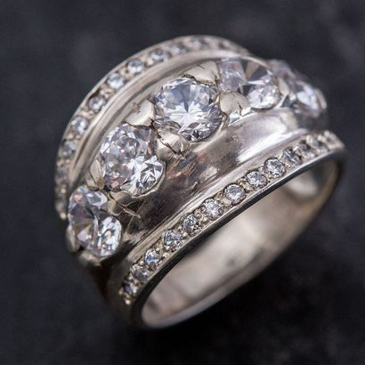 Sølv skinnende vintage ring