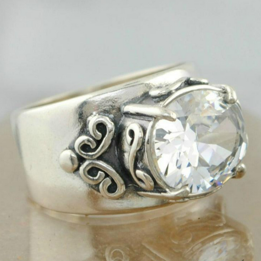 Ring med glasindlæg
