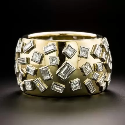 Vintage ring med glasindlæg