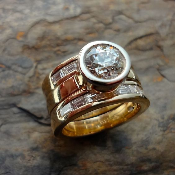 Vintage ring lavet af lamineret glas