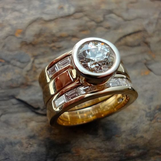 Vintage ring lavet af lamineret glas