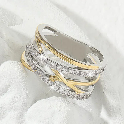 SølvGuld Radiance Zirconia Ring