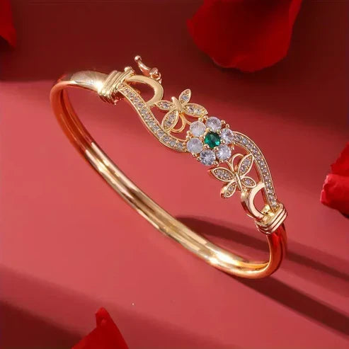 Zirconia Guld Grøn Krystal Armbånd
