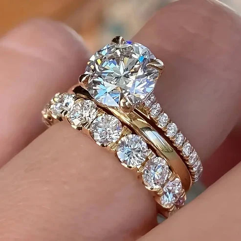 Lys Gylden Ring Sæt