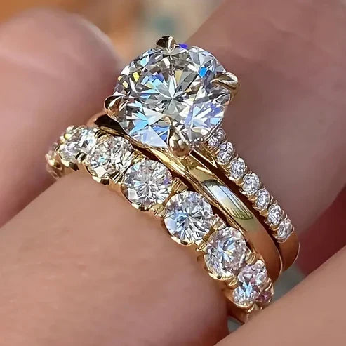 Sprudlende Guld Ring Sæt