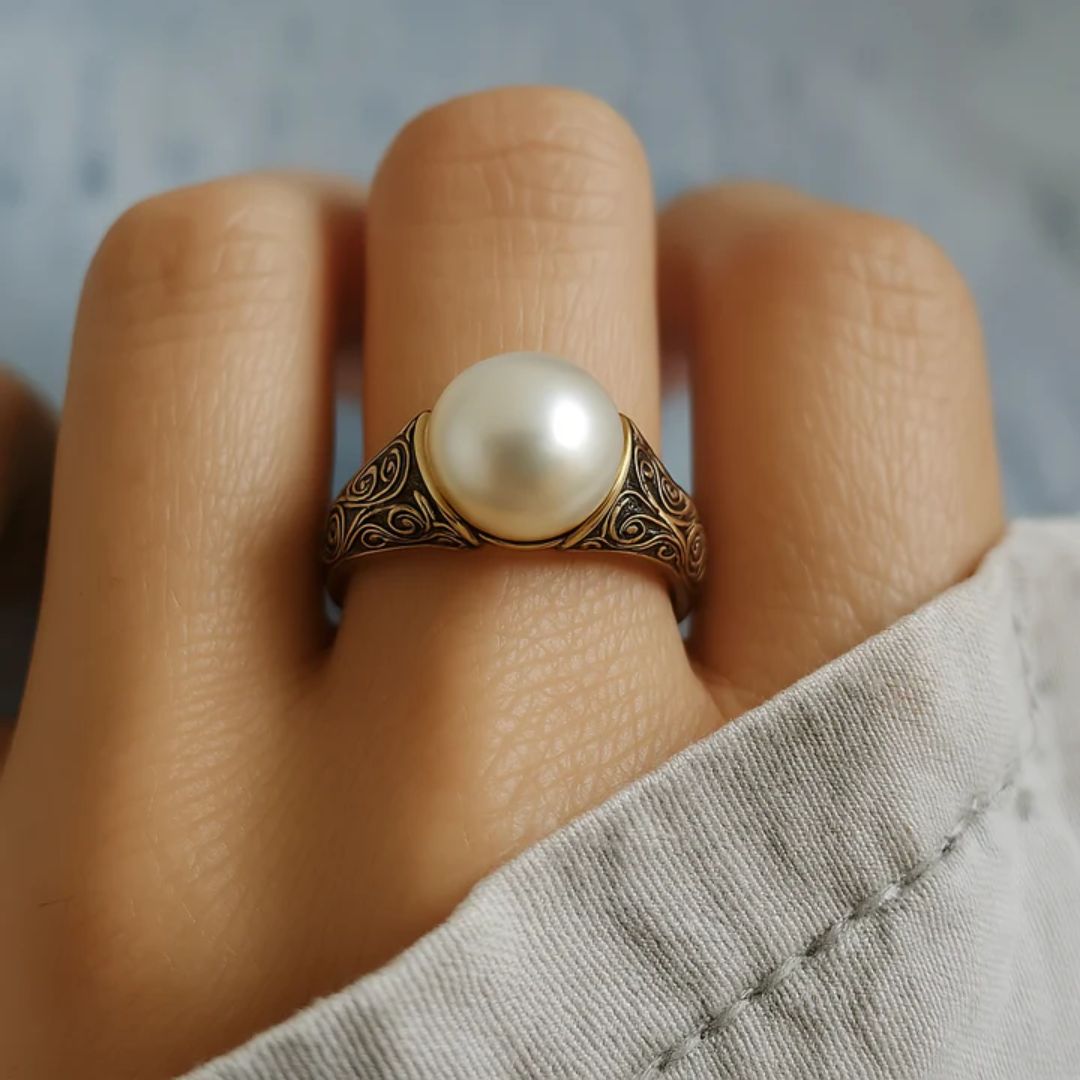 Guld Filigran Perle Ring