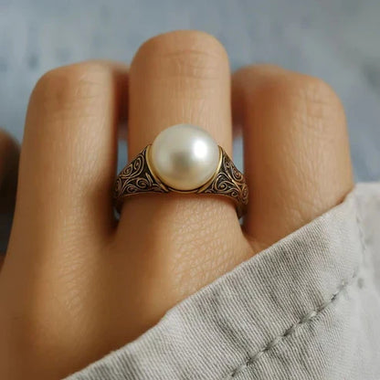 Vintage Perle Guldring