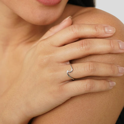 Sølv Minimalistisk Åben Ring