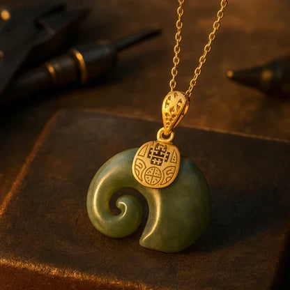 Hetian Jade Elefant Vedhæng Halskæde