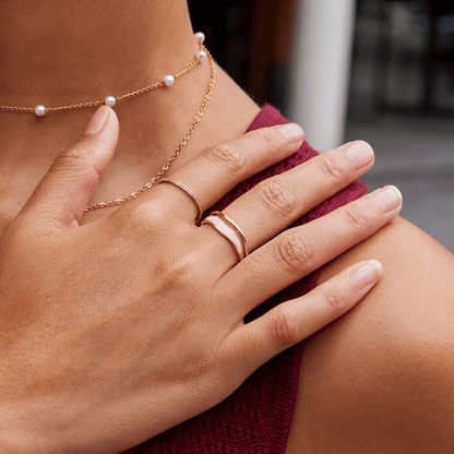 Guld Skulpturel Wrap Ring