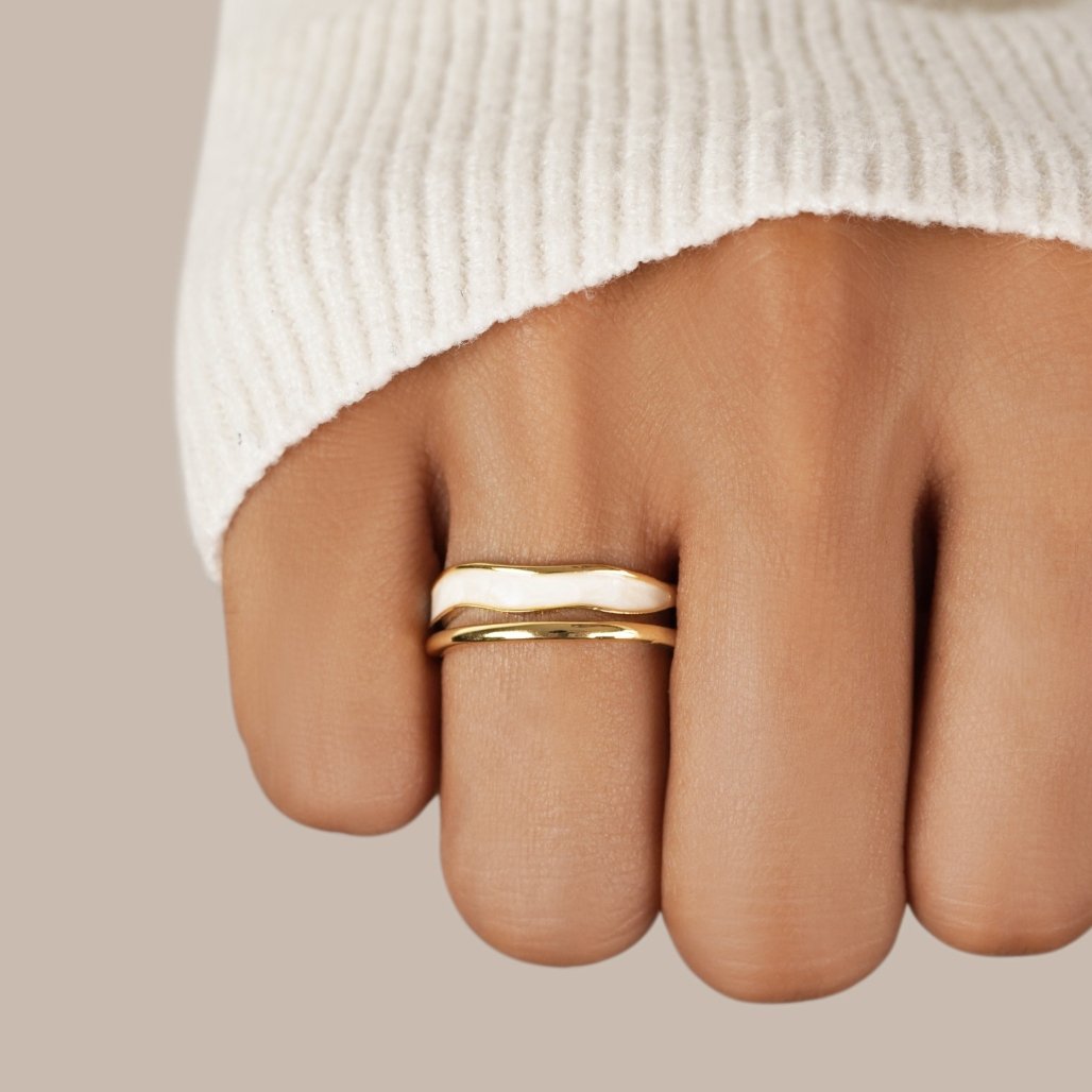 Guld Skulpturel Wrap Ring