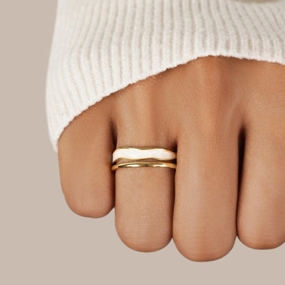 Guld Skulpturel Wrap Ring