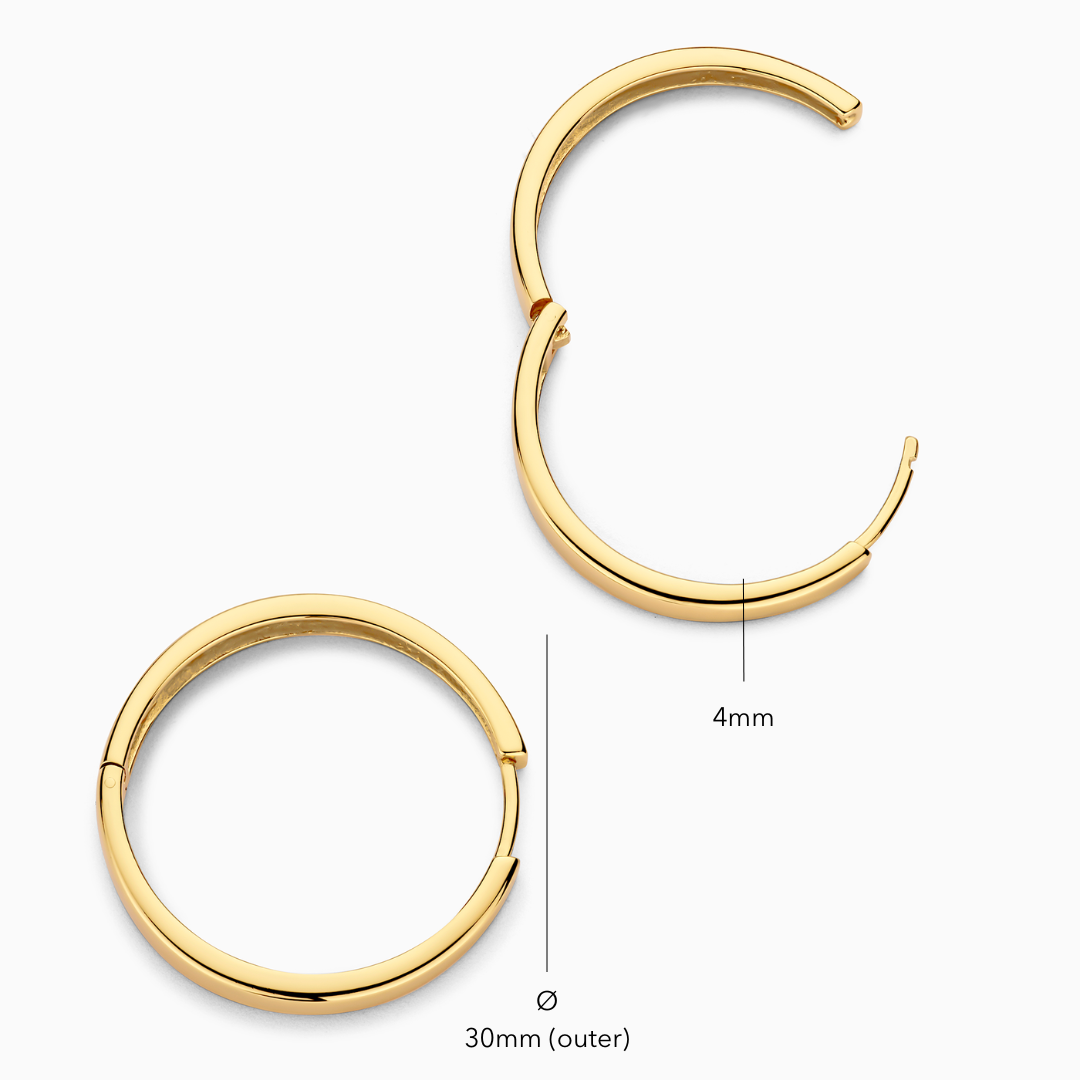 Gia Aretes de Argolla Statement | Guld
